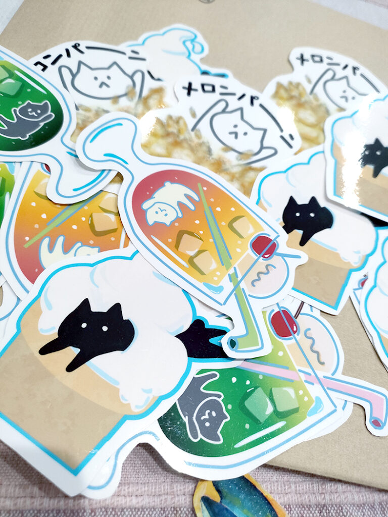 札幌 イラスト|黒ねこ防水シール|いさち